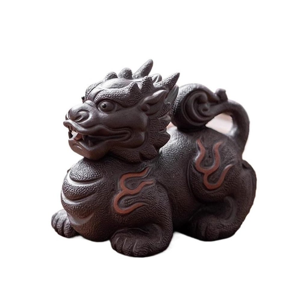 JITUIHOM Kung Fu Tea Set Creative Wealth-Bringing Beast Tea Pet Ornaments Table Play Kung Fu