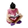1/64 Miniature Figure Mini People Figurine 1:64 Scale Hand Painted Kids Figure Model for Micro Landscape Photo Prop Projects, Girl Reading view 1