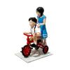 1/64 Miniature Figure Mini People Figurine 1:64 Scale Hand Painted Kids Figure Model for Micro Landscape Photo Prop Projects, Boy Girl Riding view 1
