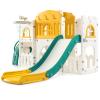 8 in 1 Toddle Slide Playset, Kids Slide and Climber Playset w/Aisle, Basketball Hoop, Telescope, Outdoor Indoor Playground for Kids 1-3, w/Storage Space, Gifts for Boys Girls, Orange view 1