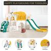 8 in 1 Toddle Slide Playset, Kids Slide and Climber Playset w/Aisle, Basketball Hoop, Telescope, Outdoor Indoor Playground for Kids 1-3, w/Storage Space, Gifts for Boys Girls, Orange view 3