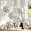 Froova 8 Pcs Silver Balloons and Clear Round Foil Balloons 22 In Transparent Balloon Metallic Silver 4D Ball Balloon Ornament Balloon for Birthday Grad Wedding Anniversary Prom Disco Party Decor view 1