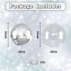 Froova 8 Pcs Silver Balloons and Clear Round Foil Balloons 22 In Transparent Balloon Metallic Silver 4D Ball Balloon Ornament Balloon for Birthday Grad Wedding Anniversary Prom Disco Party Decor view 2