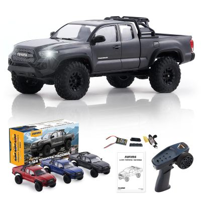 BEEZRC FMS 1/24 RC Crawler FCX24M Tacoma Toyota Official Licensed ABS Hard Body 4WD Off-Road RC Rock Truck,2-Speed Transmission, Hobby Grade Remote Control Car for Adults RTR Grey
