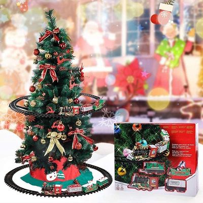 Christmas Train Set with Luxury Track & Glowing Sounds and Lights,Kids Train for Christmas Tree,Electric Xmas Trains Set for Around The Tree Trains Toys for Xmas Home Decoration