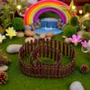 1 Pc Mini Fairy Garden Fence, 35 Inches, Brown, Micro Landscape Miniature Ornaments for Dollhouse, Crafts, Diorama Project, Plant Pot DIY view 4