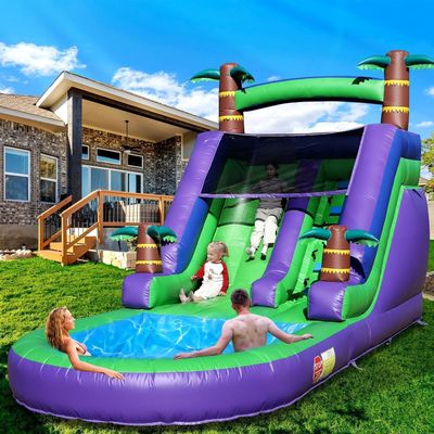 21FT(L) Commercial Grade Water Slide for Adults, (Heavy Duty Full PVC) (Big Airtight Splash Water Pool), 950w Blower, Inflatable Waterslide for Backyard, Outdoor Park, 21x9x12ft