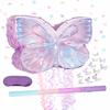 Butterfly Pinata Set - Purple Crystal Butterfly Pull String Piata with Blindfold, Bat, Confetti for Birthday Fairy Party Decorations (16.1'') view 1