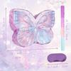 Butterfly Pinata Set - Purple Crystal Butterfly Pull String Piata with Blindfold, Bat, Confetti for Birthday Fairy Party Decorations (16.1'') view 3