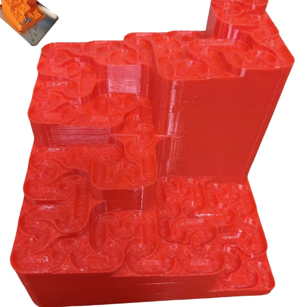 3D Printed Hilbert Curve Marble RunEndless Looping Fractal Maze, Kinetic Sculpture for Focus & Mindful Relaxation, Modern Tech-Art DecorEquipped with Steel Balls(Red)