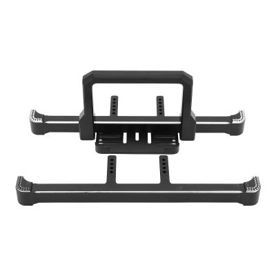 - 4 RC Car Front and Rear Bumpers, Aluminum Alloy RC Crawler Replacement Parts, High Strength Black Bumpers for 1/10 Scale Remote Control Car, with Classic Split De
