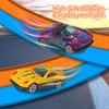 Flexible Race Car Track for Kids, 15 Feet Flex Race Car Track Toy for Toddlers, Compatible with 1/64th Diecast Cars, Portable Rolls Up Portable Racetrack with Strong Suction Cups.(Orange and Blue) view 3
