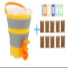 Foldable Ball Blaster Ammo Bucket+100 000 Pieces Bullet, Portable Splatter Blaster Accessories, Gun Ammo Container with Strainer, Large Capacity Tub for 10,000 Bullet, for Ages 14+ (Orange) view 2