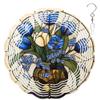 10-Inch Metal Wind Spinner Blue Tulips and Gilded Vase 3D Floral Wind Spinner, Unique Metal Hanging Kinetic Wind Sculpture Ornament Gifts for Women Yard Art Garden Patio Lawn Indoor Outdoor Decor view 1