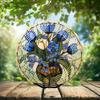 10-Inch Metal Wind Spinner Blue Tulips and Gilded Vase 3D Floral Wind Spinner, Unique Metal Hanging Kinetic Wind Sculpture Ornament Gifts for Women Yard Art Garden Patio Lawn Indoor Outdoor Decor view 2