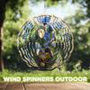 10-Inch Metal Wind Spinner Blue Tulips and Gilded Vase 3D Floral Wind Spinner, Unique Metal Hanging Kinetic Wind Sculpture Ornament Gifts for Women Yard Art Garden Patio Lawn Indoor Outdoor Decor view 4
