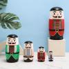 Russian Nesting Dolls  Wooden Nutcracker Nesting Figurines, Classic Wood Model | Festive Decorative Ornament, Tabletop Holiday Accent for Display Rack Living Room Fireplace Bedroom Kid Room view 3