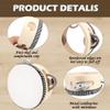 60 Pcs 4 Inch Wood Tambourine Natural Handheld Drums with Metal Bells Percussion Instruments for Wedding Favors Church Celebrations Classroom Party Activities view 3