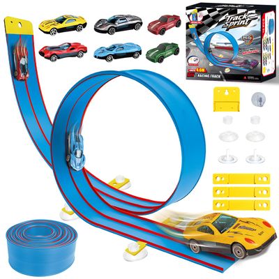 Flex Track, Portable Flexible Race Tracks for Kids Travel & Indoor