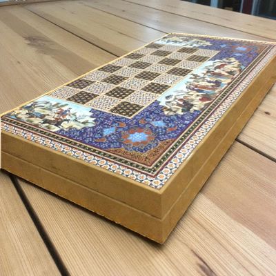 19.7" Handmade Backgammon Chess Set  Traditional Persian Khatam | Luxury Wooden Inlaid Game Board | Gift for Him, Dad, Anniversary