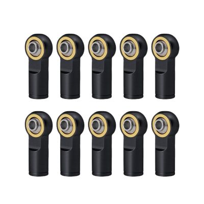 10Pcs Metal M3 19MM Aluminum Link Tie Rod End Ball Joint for 1/10 RC Car Crawler for AXIAL SCX10 D90 D110 for Tamiya CC01 Racing confident(10pcs black anti)