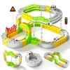 Hapray Electric Train Set, Magnetic Train Set for Kids 4-8, Infinity Racer Magnetic Train, Gravity-Defying 3D Race Track & Motorized Car, STEM Track Train Toys Birthday Gift for Boys Girls 87pcs view 1