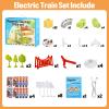 Hapray Electric Train Set, Magnetic Train Set for Kids 4-8, Infinity Racer Magnetic Train, Gravity-Defying 3D Race Track & Motorized Car, STEM Track Train Toys Birthday Gift for Boys Girls 87pcs view 3