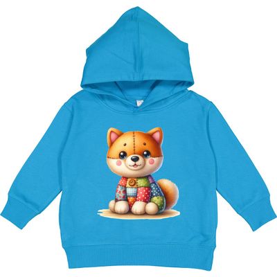 inktastic Puppy with Quilted Shirt Toddler Hoodie 2T Turquoise 47865