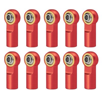 10Pcs Metal M3 19MM Aluminum Link Tie Rod End Ball Joint for 1/10 RC Car Crawler for AXIAL SCX10 D90 D110 for Tamiya CC01 Racing confident(Red)