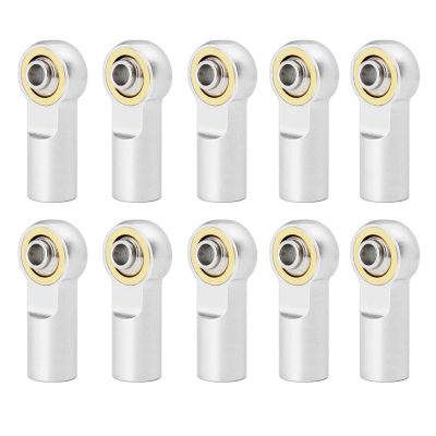 10Pcs Metal M3 19MM Aluminum Link Tie Rod End Ball Joint for 1/10 RC Car Crawler for AXIAL SCX10 D90 D110 for Tamiya CC01 Racing confident(Silver)