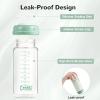 COMI Wide Neck Glass Breastmilk Collection n Storage Bottle, 2 Packs,10oz with Screw Ring Sealing Disk,Re-markable Sealing Disc,BPA Free,Fits Breast Pumps&Nipples(2 Green Lids) view 4