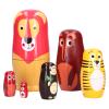 Eujgoov 6 Pack Nesting Dolls Handmade Wooden Easter Eggs Toys Forest Animal Pattern Kids Toy Home Decoration Halloween Christmas Birthday Gift view 1