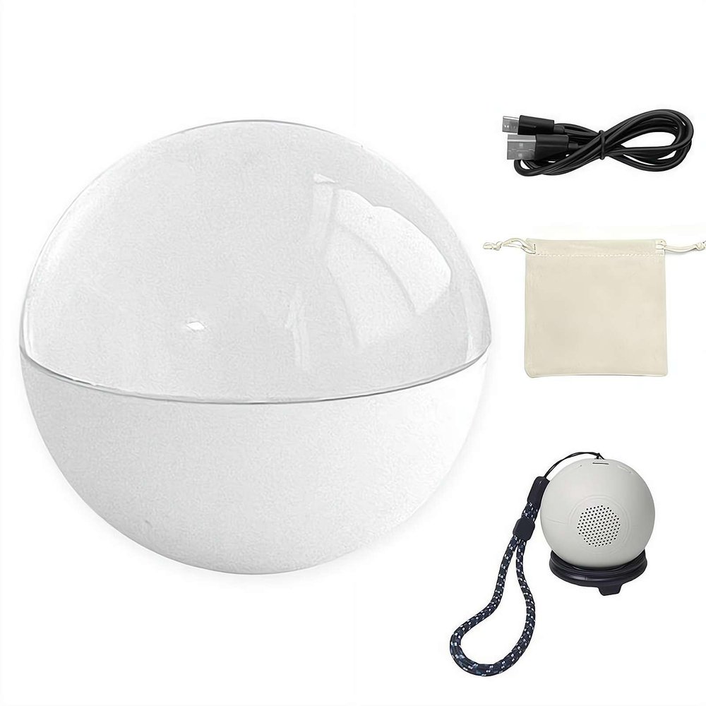 Crystal Ball Video Player, Personalized 3D Digital Display Sphere Memory Lamp, Electronic Crystal Ball Custom Video Sphere, Portable Digital Photo & Videos Player for Room Decor (white)