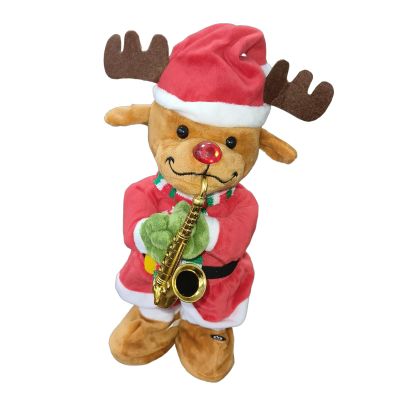LEIQI Singing Dancing Christmas Plush Toy Intelligent Sensoring Activated Interactive Holiday Decoration with Music Motion