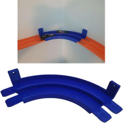 Wall Mounted 2-Lane Turn Track Connector, Compatible with Hot Wheels Tracks, Wall Track Curve Extension  Adult Use Only