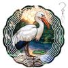 10-Inch Metal Wind Spinner Painted Stork 3D Bird Wind Spinner, Unique Metal Hanging Kinetic Wind Sculpture Ornament Gifts for Women Yard Art Garden Patio Lawn Indoor Outdoor Decor (1) view 1