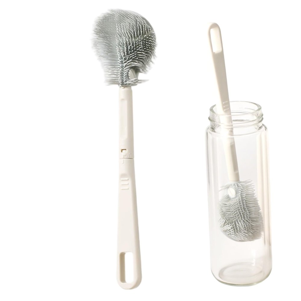 1PC Bottle Scrubber Brush, 360 Rotating Bottle Cleaning Brush with Removable Head for Water Bottles, Dense Bristle, 9.5x2 Inch..