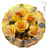 10-Inch Metal Wind Spinner Golden-Yellow Roses 3D Floral Wind Spinner, Unique Metal Hanging Kinetic Wind Sculpture Ornament Gifts for Women Yard Art Garden Patio Lawn Indoor Outdoor Decor view 1