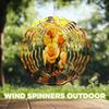 10-Inch Metal Wind Spinner Golden-Yellow Roses 3D Floral Wind Spinner, Unique Metal Hanging Kinetic Wind Sculpture Ornament Gifts for Women Yard Art Garden Patio Lawn Indoor Outdoor Decor view 4