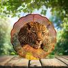 10-Inch Metal Wind Spinner Spotted Leopard Cub 3D Wildlife Wind Spinner, Unique Metal Hanging Kinetic Wind Sculpture Ornament Gifts for Women Yard Art Garden Patio Lawn Indoor Outdoor Decor view 2