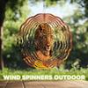 10-Inch Metal Wind Spinner Spotted Leopard Cub 3D Wildlife Wind Spinner, Unique Metal Hanging Kinetic Wind Sculpture Ornament Gifts for Women Yard Art Garden Patio Lawn Indoor Outdoor Decor view 4