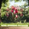 10-Inch Metal Wind Spinner Deep-red Tulips 3D Floral Wind Spinner, Unique Metal Hanging Kinetic Wind Sculpture Ornament Gifts for Women Yard Art Garden Patio Lawn Indoor Outdoor Decor view 4