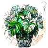 10-Inch Metal Wind Spinner Potted Monstera 3D Plant Wind Spinner, Unique Metal Hanging Kinetic Wind Sculpture Ornament Gifts for Women Yard Art Garden Patio Lawn Indoor Outdoor Decor view 1
