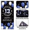 13th Happy Birthday Door Banner Backdrop, Blue Official Teenager Polyester Birthday Decorations for Boys Girls 13 Years Party Decor Photo Props Yard Sign Indoor Outdoor view 4
