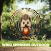 10-Inch Metal Wind Spinner Hedgehog Holds Red Apple 3D Animal Wind Spinner, Unique Metal Hanging Kinetic Wind Sculpture Ornament Gifts for Women Yard Art Garden Patio Lawn Indoor Outdoor Decor view 4