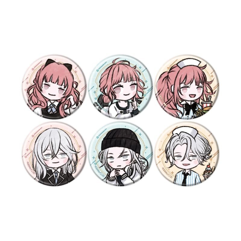 Love Yomayashi Angel 01 (Graph Art Illustration) Tin Badge Complete Set of 6 Pieces Box