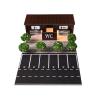 1/64 Diorama Toilet Garage Model,3-Color LED Street Building Model Scene view 1