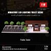 1/64 Diorama Toilet Garage Model,3-Color LED Street Building Model Scene view 2