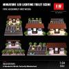 1/64 Diorama Toilet Garage Model,3-Color LED Street Building Model Scene view 3