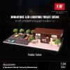 1/64 Diorama Toilet Garage Model,3-Color LED Street Building Model Scene view 4